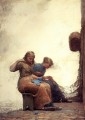 Mending the Nets Realismus Maler Winslow Homer